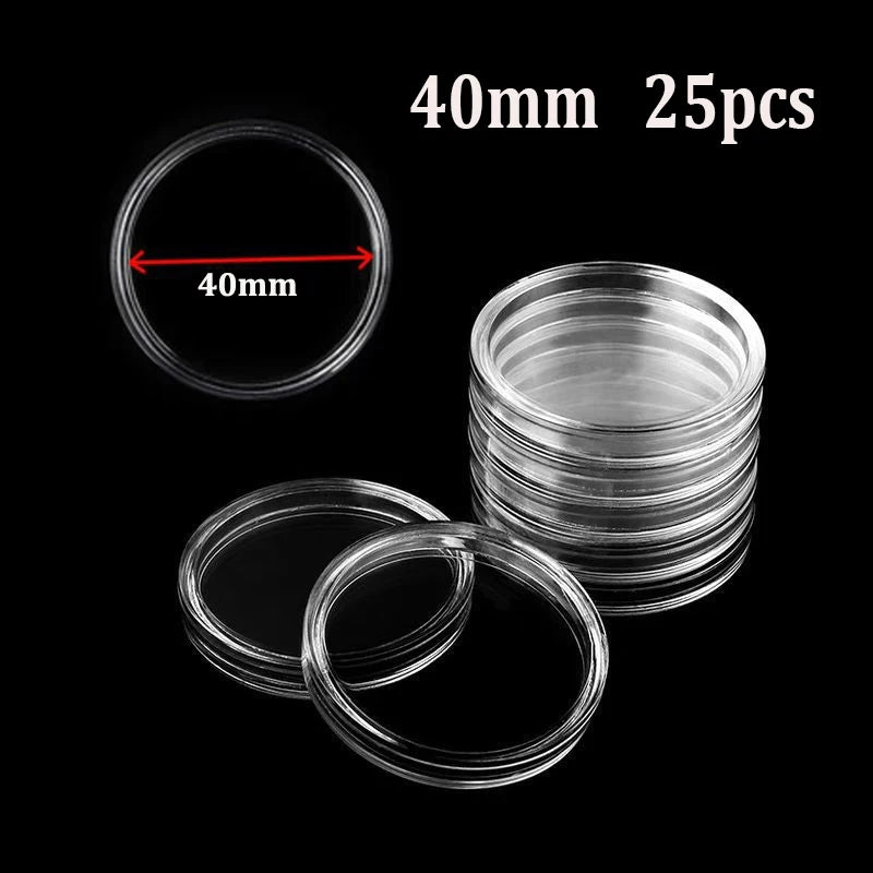 Durchsichtige Kunststoff-Münzkapseln in 21-45mm für sicheren Münzschutz