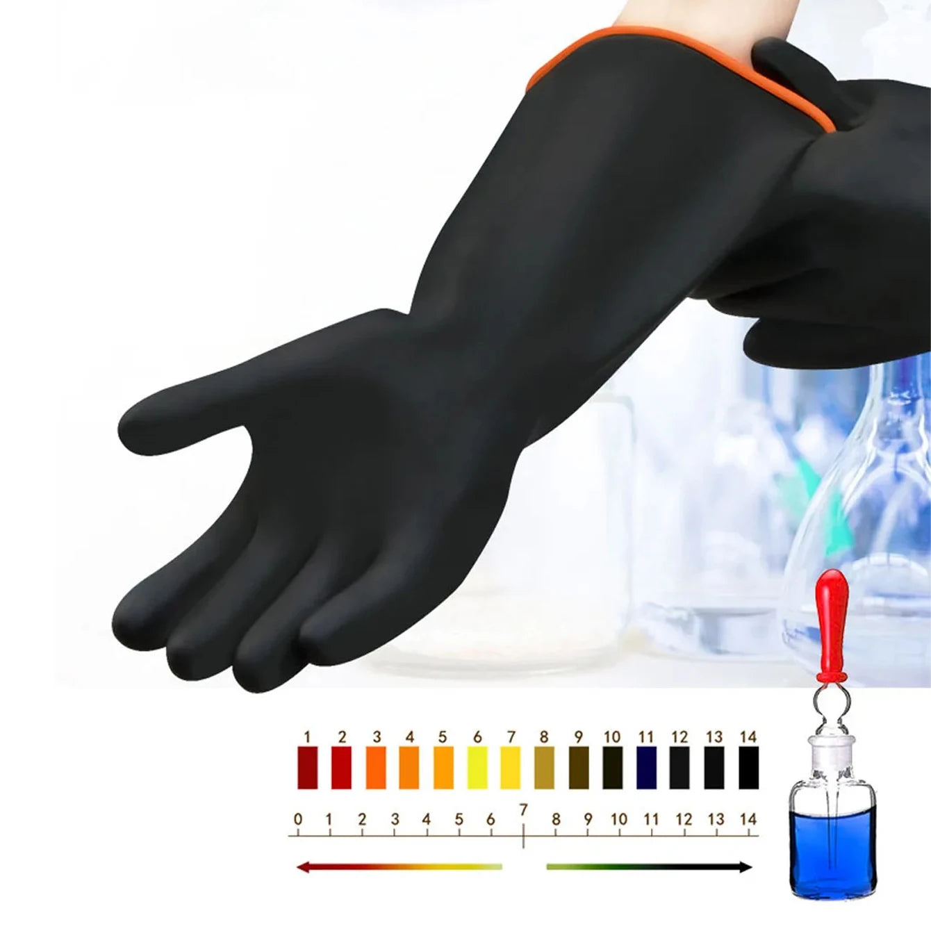 Reinigungshandschuhe Silikon Gummi mit Peelingfunktion in 3 Größen Schwarz