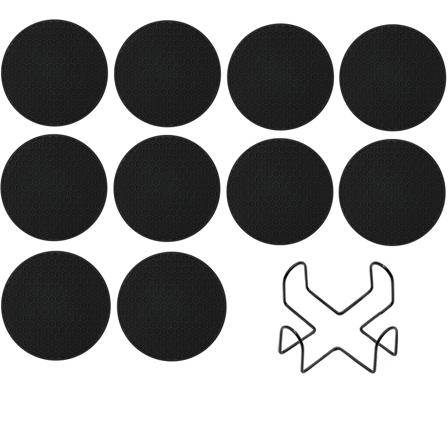 Silikon Untersetzer Set mit Halter – Rutschfest für Heiß - Kalt - Tassen - Gläser