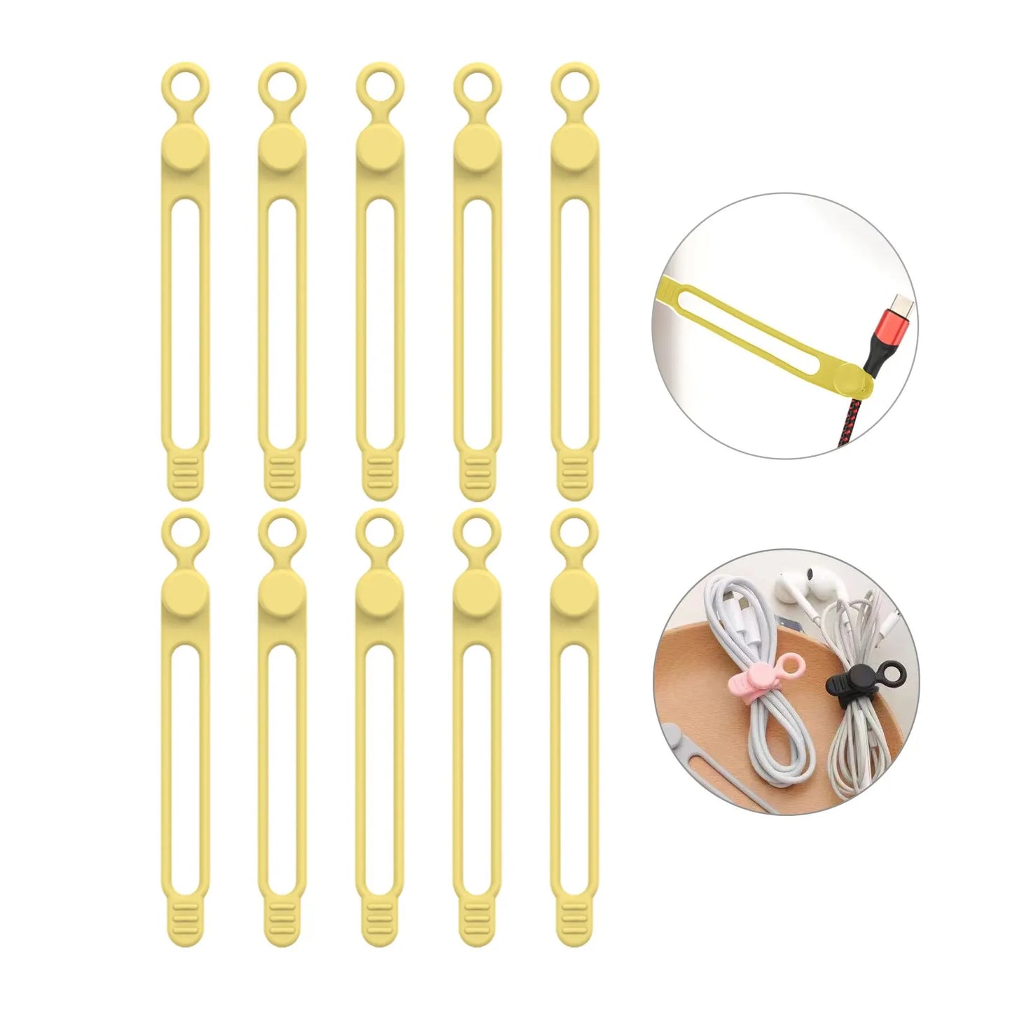 Flexible Silikon Kabelbinder für Ordnung Zuhause, Büro - Reisen
