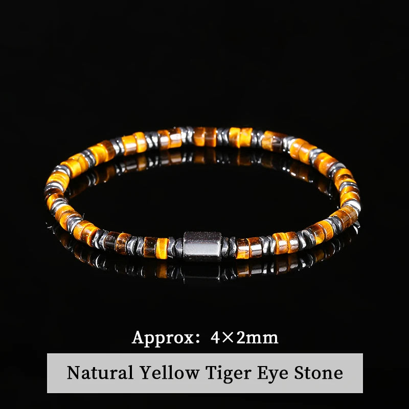 Natürliches Tigerauge Hämatit Armband für Energie und Schutz