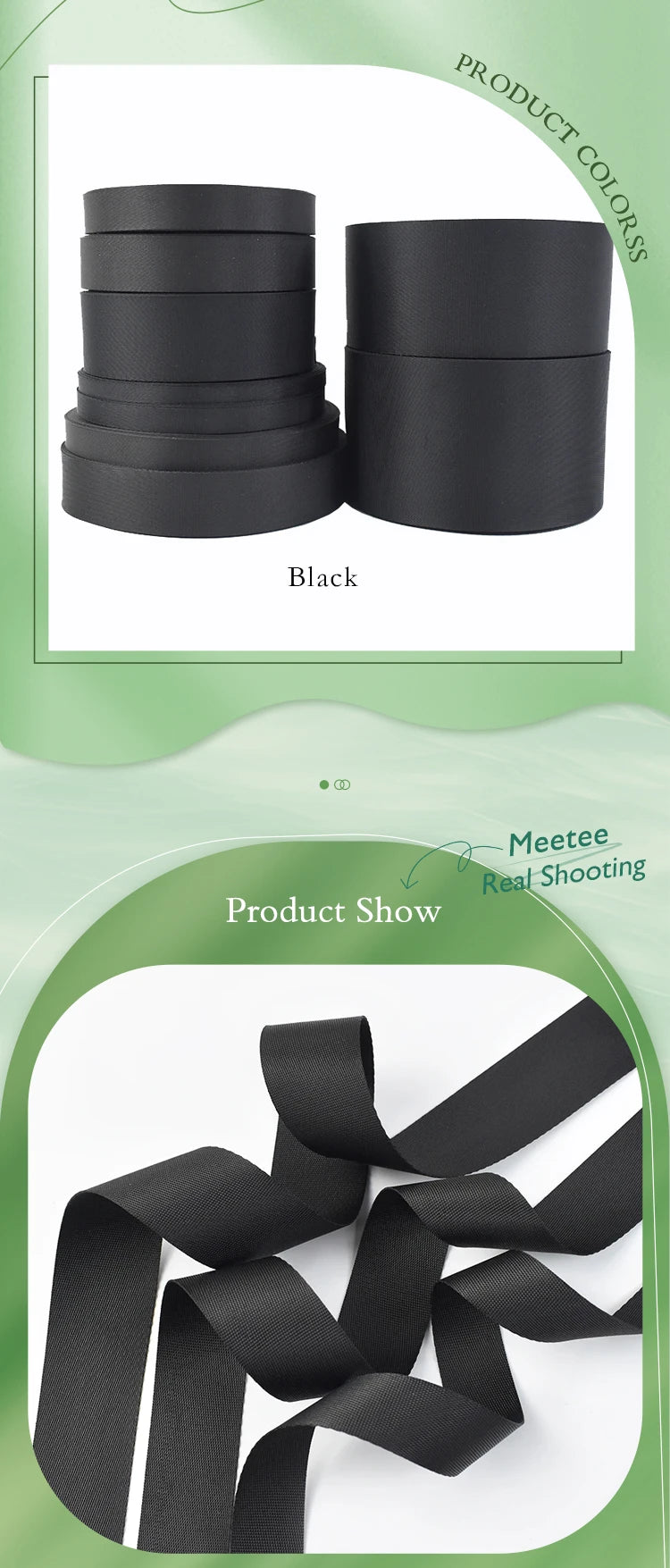 5M Nylon Gurtband in Schwarz 10-100mm für Taschen und Accessoires-Yabubest - Home & More