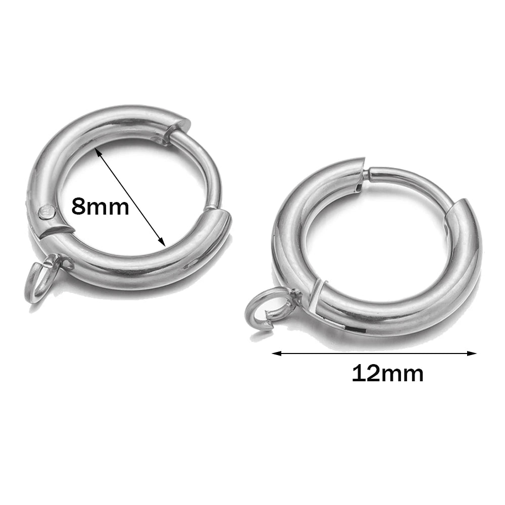 10er Set Edelstahl-Ohrringhaken mit Schlaufe für DIY-Schmuck