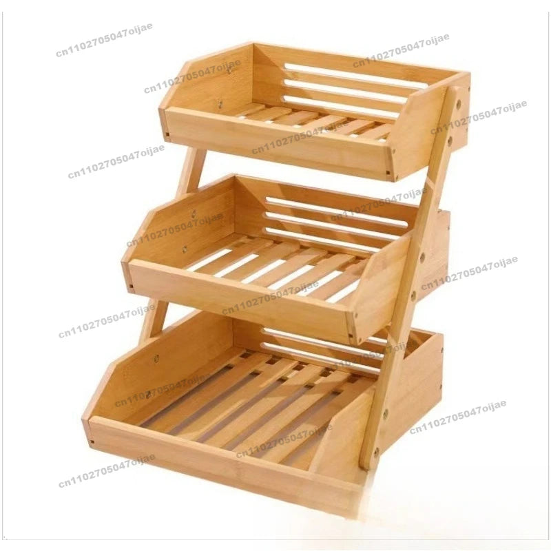 Dreischichtiger Bambus Obst und Gemüsekorb für die Küche