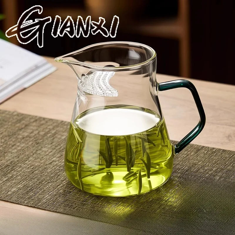 GIANXI Glas Teekanne mit Halbmond Filter und Keramik Heizung