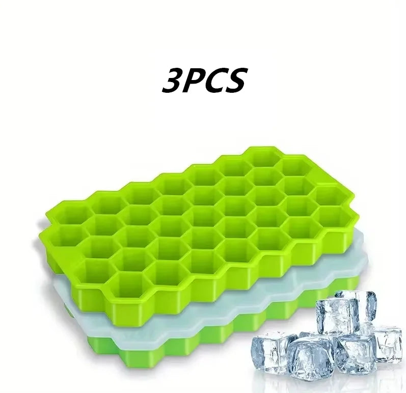 37er Silikon-Eiswürfelschale mit Deckel – BPA-frei, stapelbar - flexibel