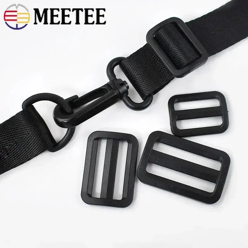 Robuste schwarze Tri-Glide Schnallen 20-50 mm – verstellbar - umweltfreundlich