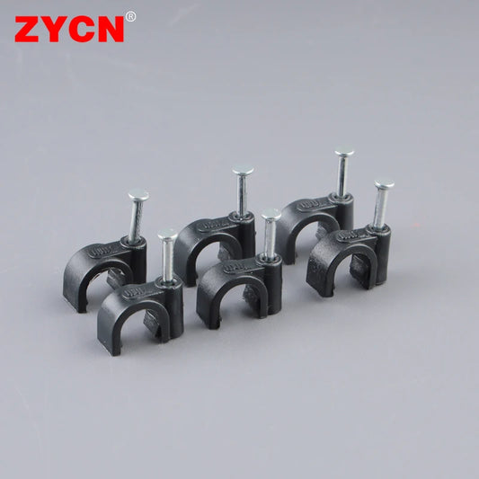 Sichere Kabelbefestigung: 100 schwarze PE-Rundkabel-Clips 4-14 mm Set