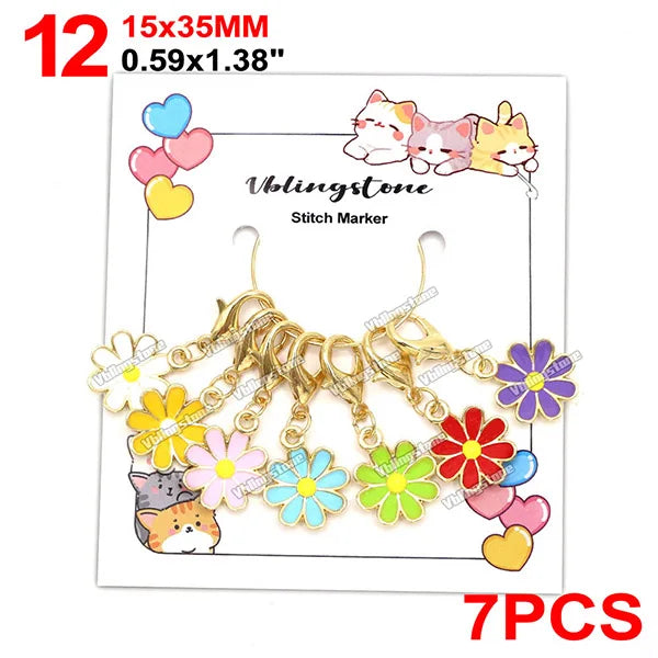 Mix Metall Katze Anhänger Häkeln und Stricken Stich Marker Kits Nadel Clip