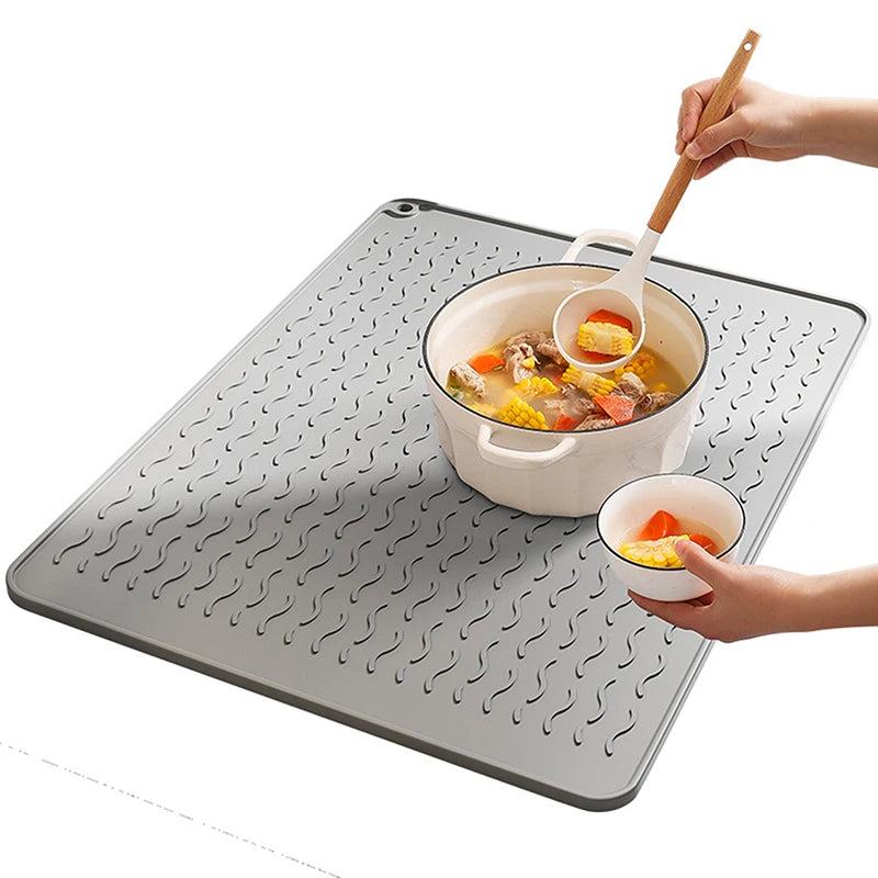 Silikon Geschirr-Trocknungsmatte, faltbar und rutschfest