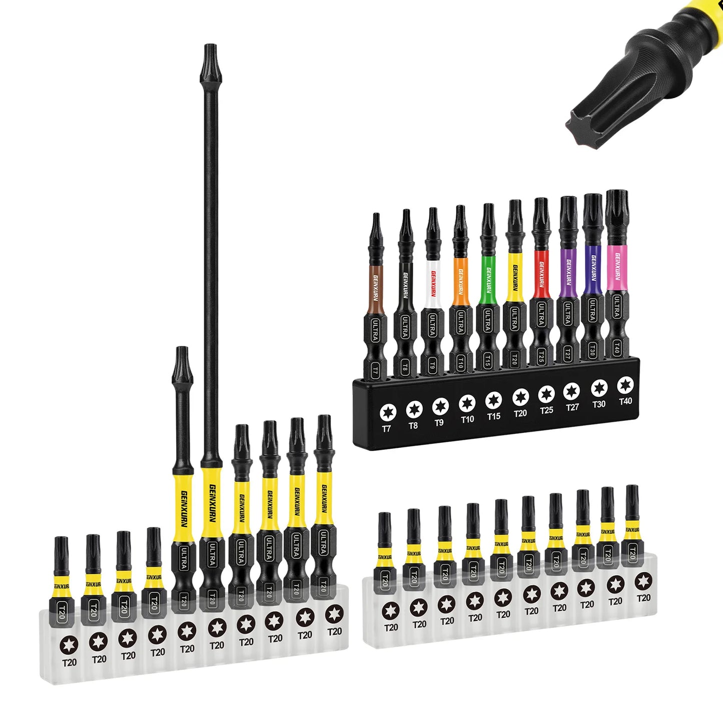Stoßfester Torx Bit Set mit Bithalter - Organizer T7-T40