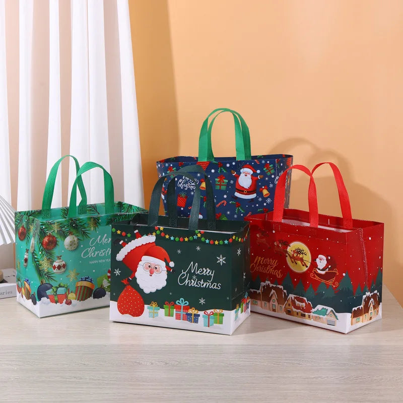 5er Set Weihnachtsgeschenktaschen mit festlichen Motiven