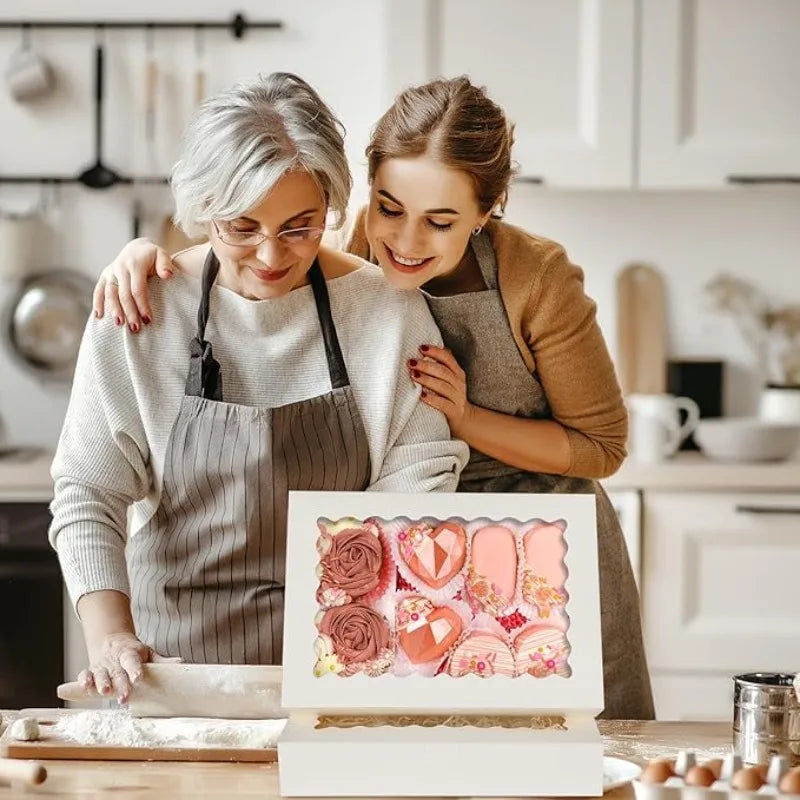10er Set Gebäckboxen für Macarons Cupcakes Pralinen zu jedem Anlass