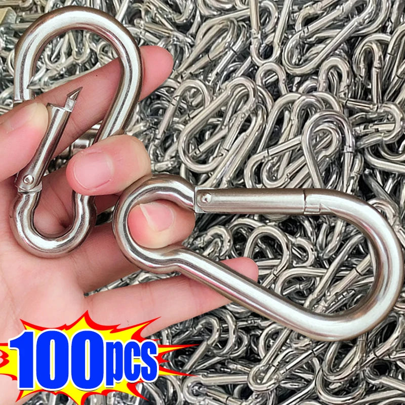 Leichter Mini-Karabiner aus Aluminium mit D-Ring - Federclip – silber, vielseitig