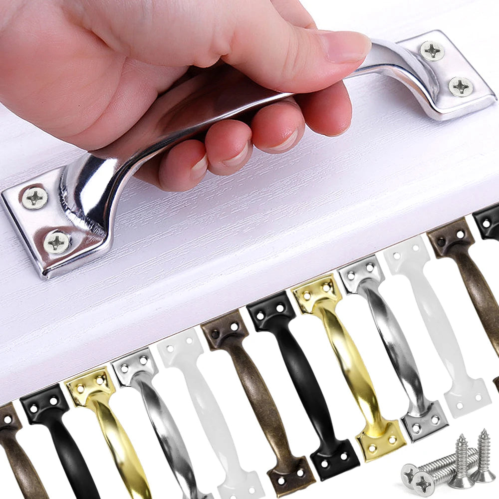 Vintage Möbelgriffe Gebogen Metall für Schubladen Schränke Türen