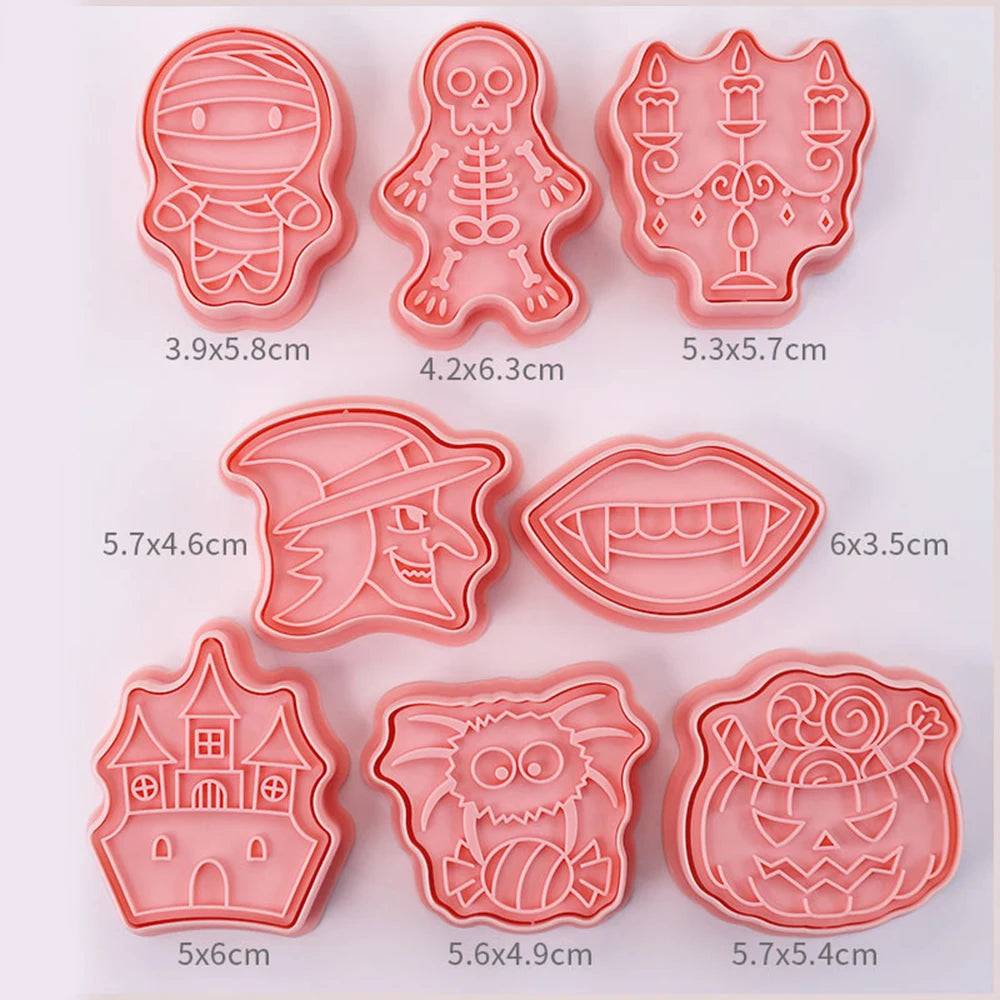8 10 Stück Halloween Keks Ausstechformen Kürbis Hexe Vampir Kuchen Deko