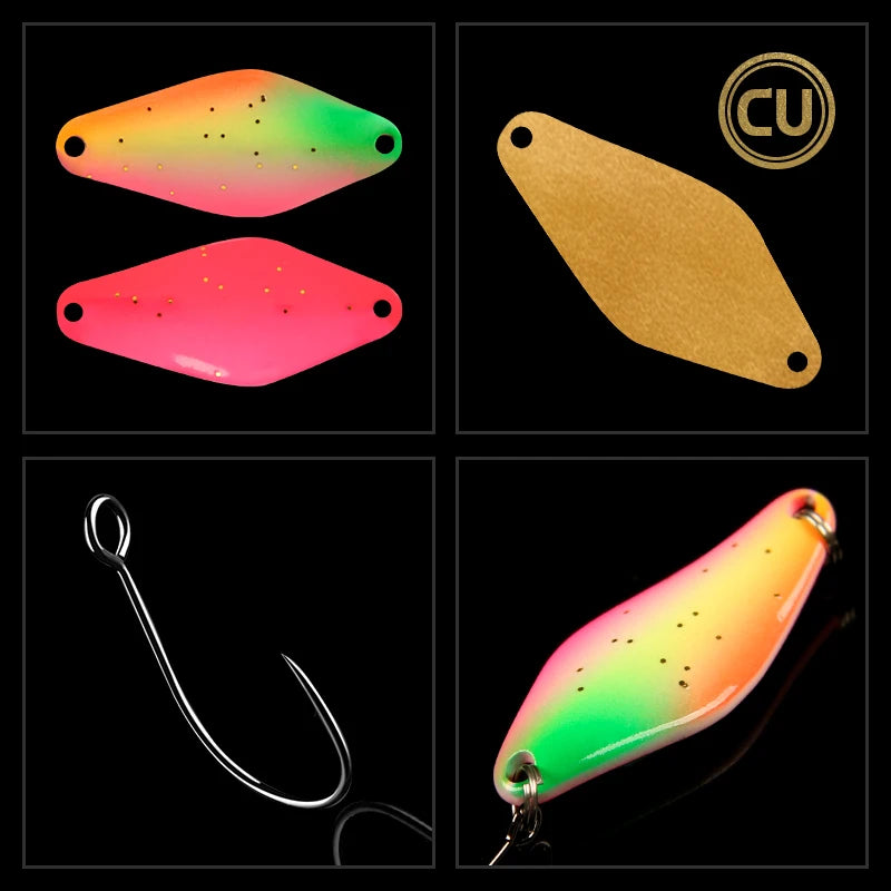 LETOYO UV Leuchtender Löffel Köder Rhombus 2,5g bis 4g für Forelle und Barsch-Yabubest - Home & More