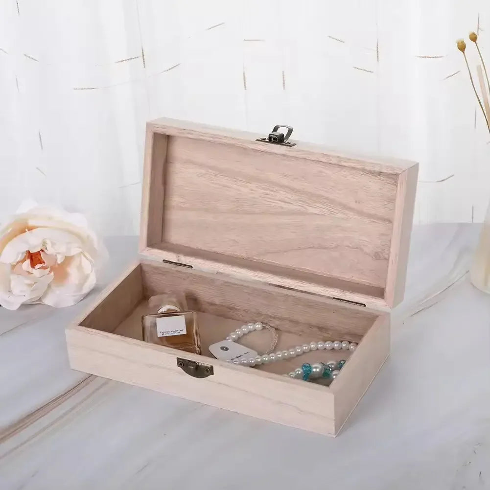 Retro Holz-Aufbewahrungsbox mit Metallverschluss für stilvolle Ordnung