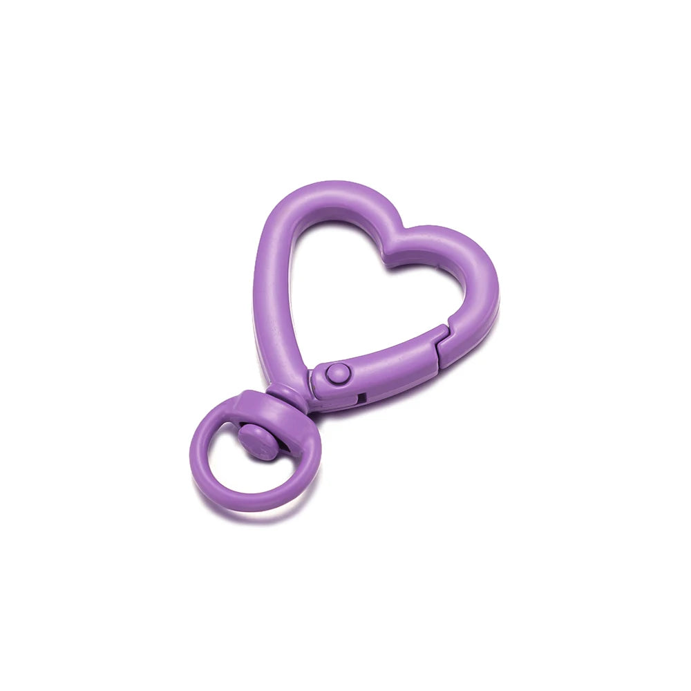 5er Set drehbare Metall-Karabiner mit Herzverschluss für Schmuck DIY