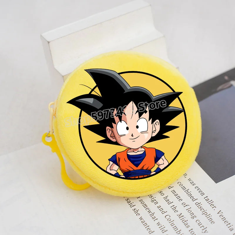 Plüsch Mini Geldbörse mit Reißverschluss rund Cartoon Schlüsselanhänger