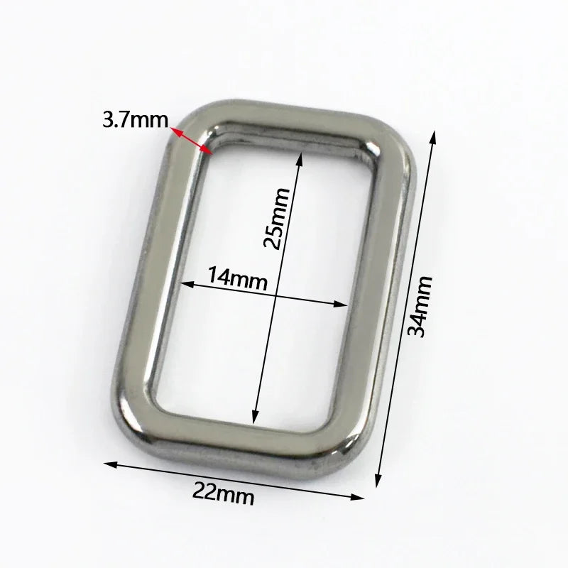 2 bis 10 Stück massive quadratische Ringschnallen aus Edelstahl 304