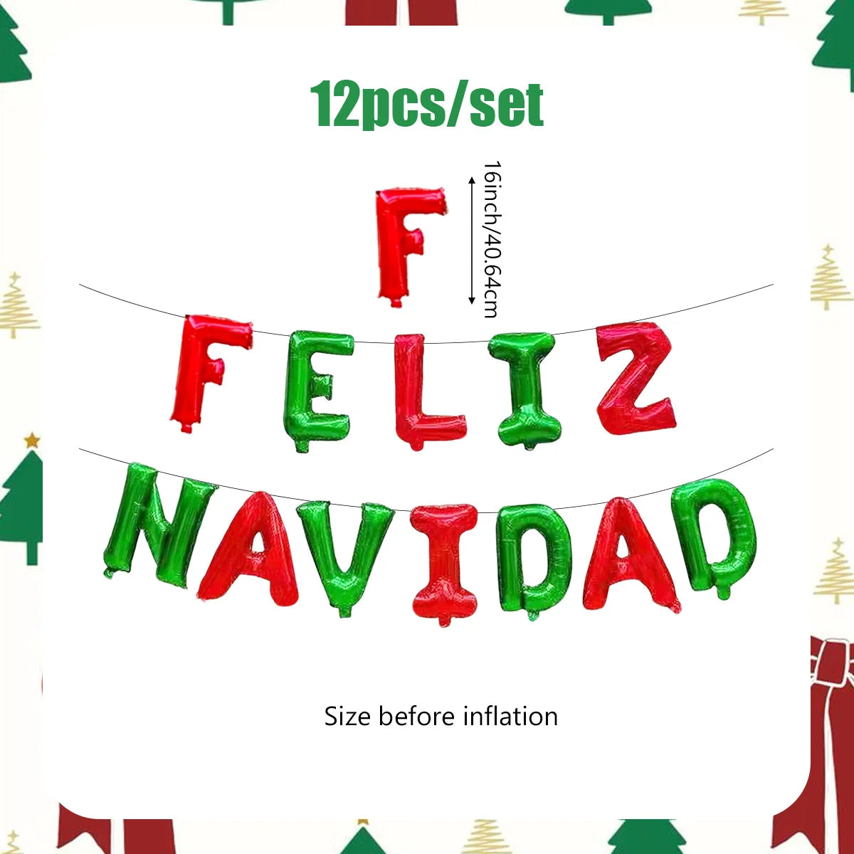 2/12/14-teiliges Weihnachts-Partyset mit roten und grünen Schleifenballons