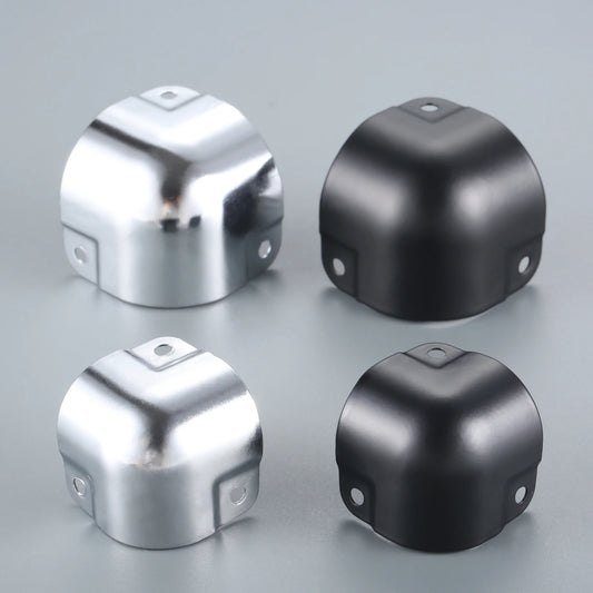 4er Set Eckschutz Metall für Koffer Boxen – 26mm/29mm Silber/Schwarz