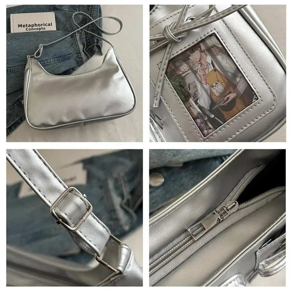 Y2K Harajuku Umhängetasche transparente Ita Tasche Unisex Polyester