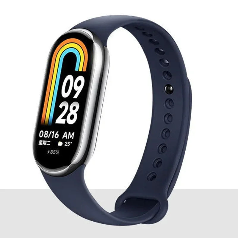 Atmungsaktives Silikon-Sportarmband kompatibel mit Mi Band 8 NFC