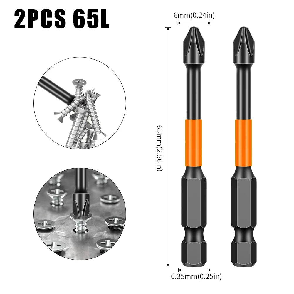 PH2 Kreuzdrehmomentkopf Schraubendreher S2-Stahl magnetisch rutschfest