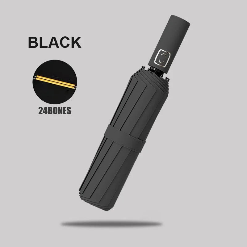 Großer 24-Knochen Automatikschirm UV-Schutz faltbar Regenschirm Erwachsen