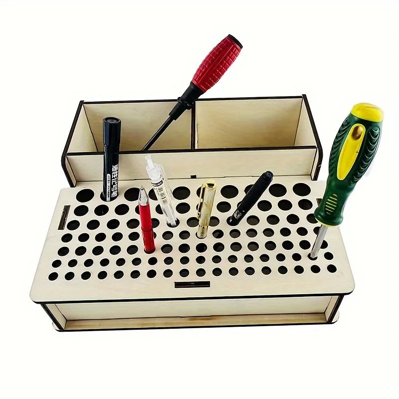 Praktischer Holz Aufbewahrungsbehälter für Werkzeug und Bastelbedarf