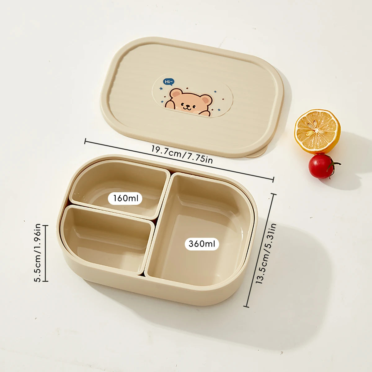 3-Fächer Mikrowellen Lunchbox Kunststoff – Tragbar, Stapelbar für Schule & Büro