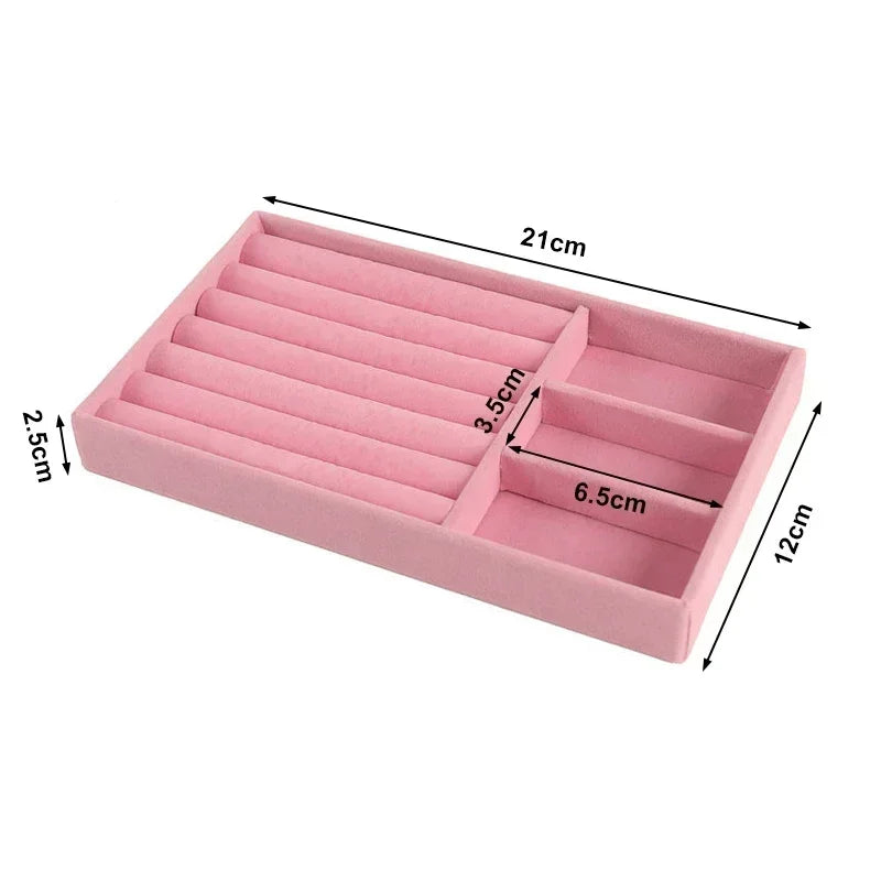 Samt Organizer Schmuckbox mit Schubladen für Ohrringe Armbänder Ringe
