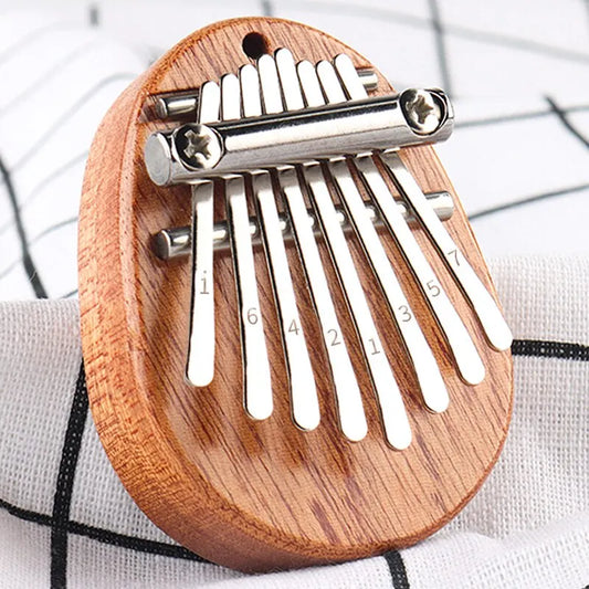 Tragbares Mini Daumenklavier aus Holz – 8 Töne, ideal für Anfänger - Reise