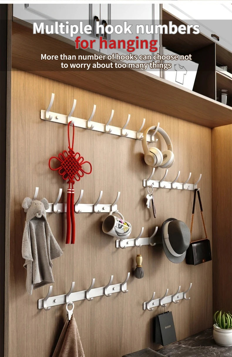 Kleiderhaken ohne Bohren – 6er Set Wandhaken Aluminium-Yabubest - Home & More