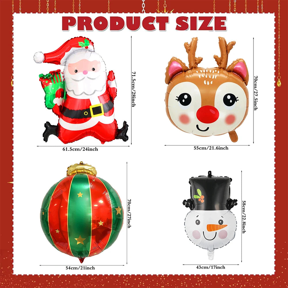 Festliche Weihnachts Folienballons Santa Rentier Schneemann für Partys