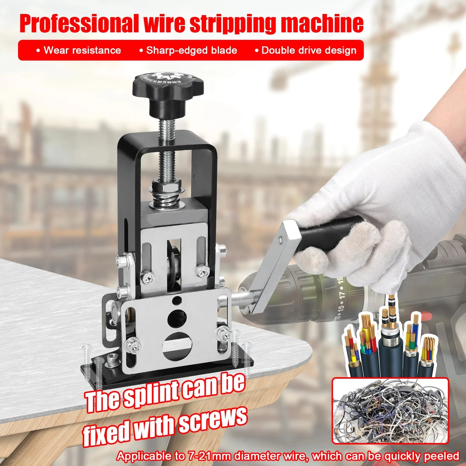 Abisolierwerkzeug für 1-25mm Kabel - Manuell oder Bohrmaschinen-Betrieb