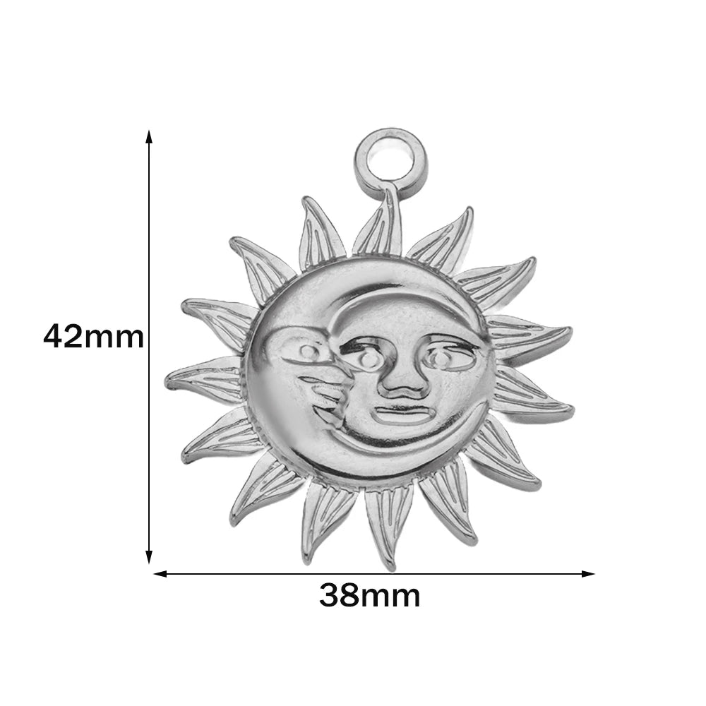 5er Set Edelstahl Charms Gold für Schmuckherstellung DIY Zubehör