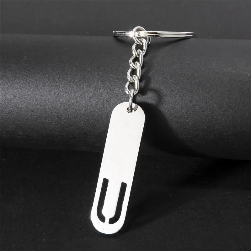 Edelstahl A-Z Buchstaben Schlüsselanhänger Metall Charm Unisex Geschenk