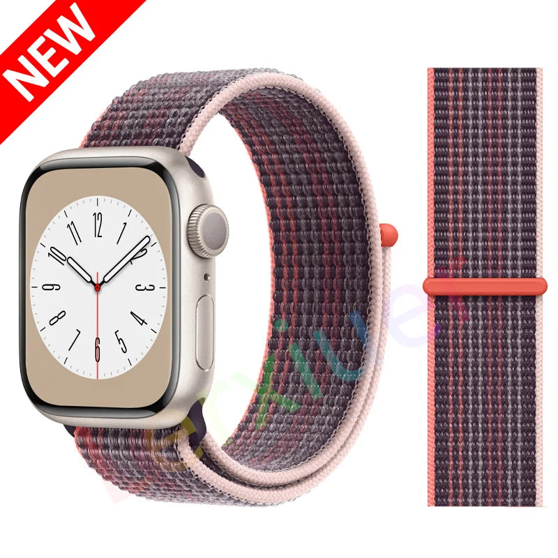 Nylon Schlaufenarmband für Apple Watch alle Serien und Größen