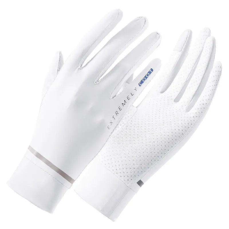 Sommerliche Eis-Seide Handschuhe mit Sonnenschutz – dünn, kühl - touchscreenfähig