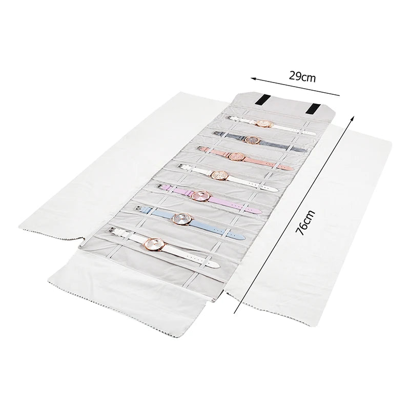 Eleganter Reise Schmuck Organizer aus Samt – Aufrollbar & Faltbar