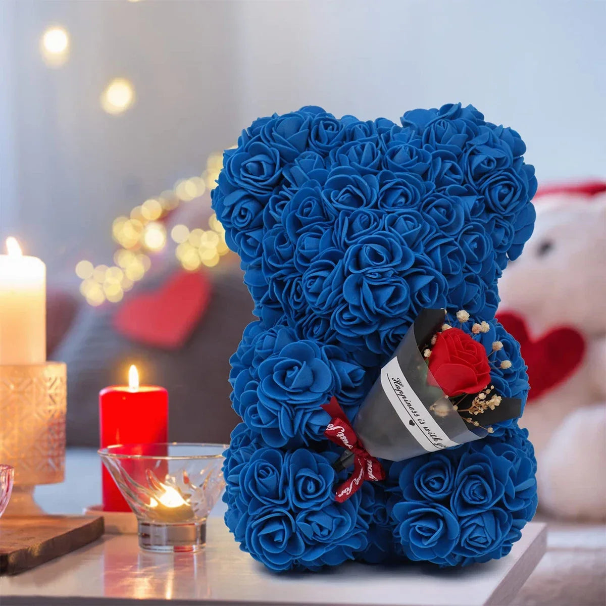 Ewige Rose Teddybär 25m Künstliche Blumen Geschenk und Dekoration-Yabubest - Home & More