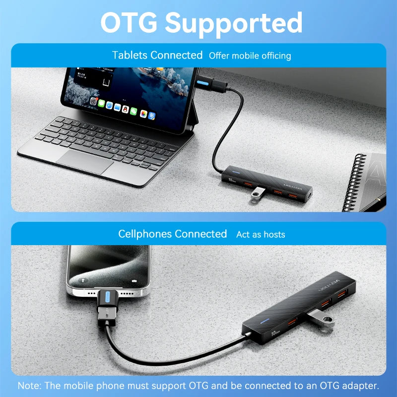 Platzsparender USB Hub 4 Port für schnelle Datenübertragung und mehr Anschlüsse