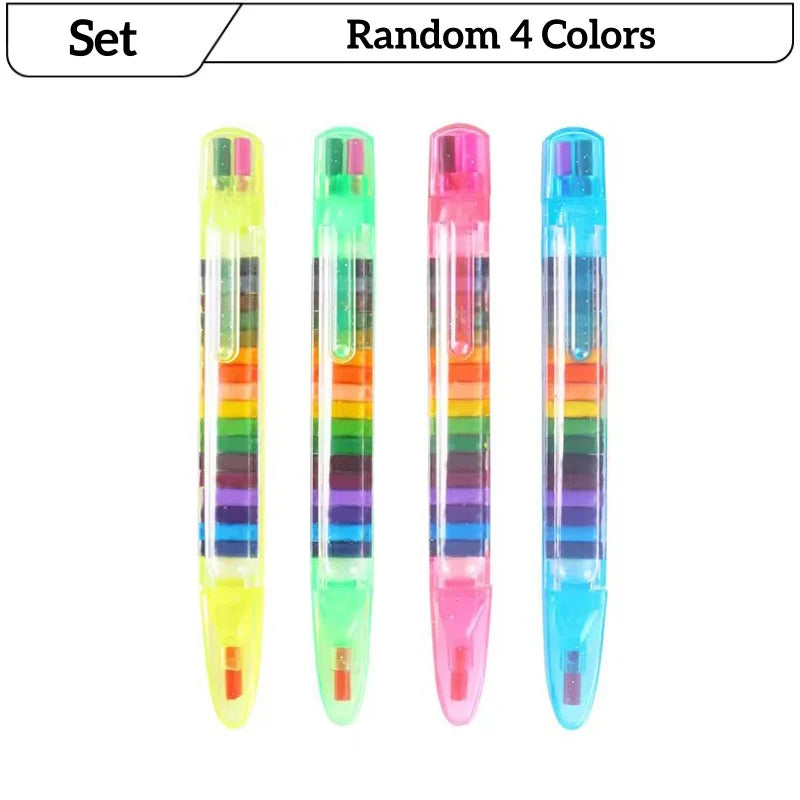 20 Farben Stapelbare Buntstifte mit austauschbaren Spitzen für Kinder