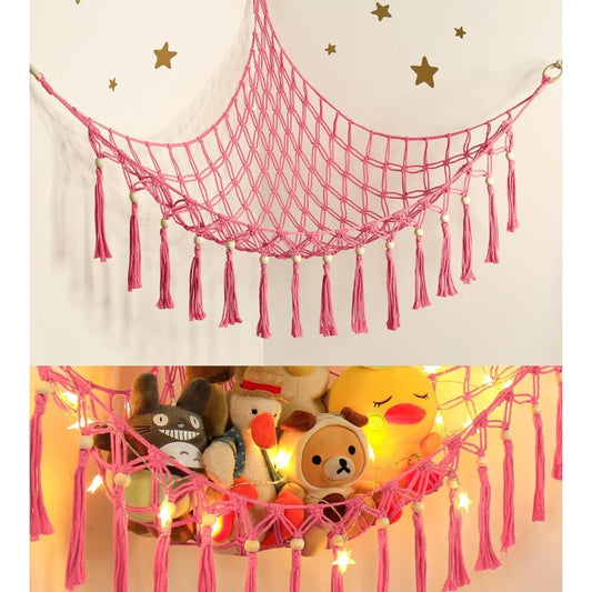 Spielzeug Hängematte Kinderzimmer Wand Ecke Netz Organizer Stauraum