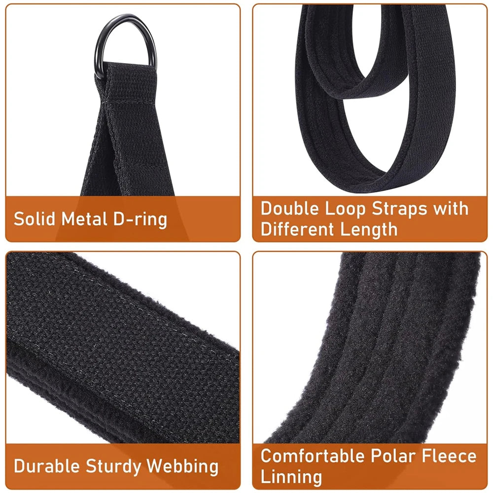 2er Set weich gepolsterte Pilates Gurte mit D-Ring für Reformer und Yoga