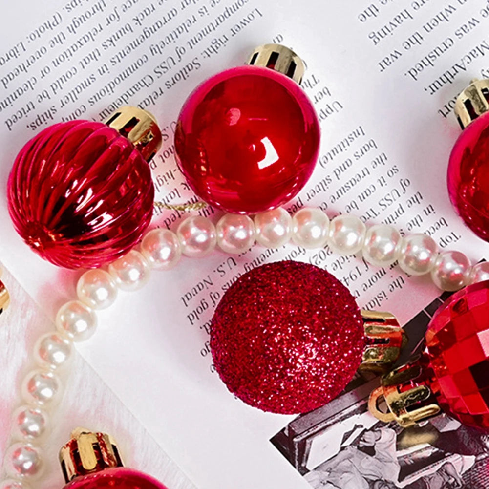 36er Set Weihnachtskugeln für festliche Baumdekoration