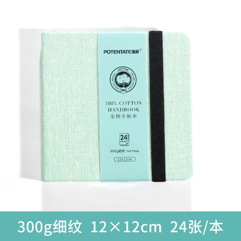 Kreatives Aquarellskizzenbuch 24 Blatt 300g Baumwolle, quadratisch 12x12 cm
